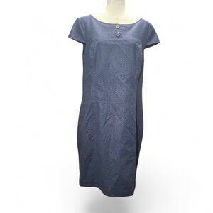 Brooks Brothers Womens Navy Cap Sleeve Sheath Dress size 16 Business Casual